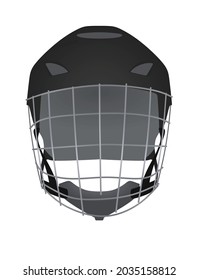 Black ice hockey helmet. vector