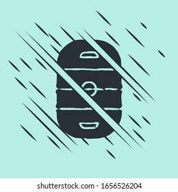Black Ice hockey rink icon isolated on green background. Hockey arena. Glitch style. Vector Illustration