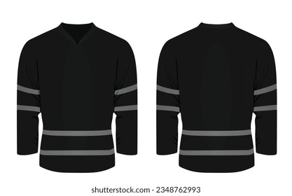 Camisa de hockey sobre hielo negro. ilustración vectorial