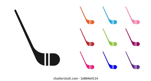 Black Ice hockey sticks icon isolated on white background. Set icons colorful. Vector Illustration