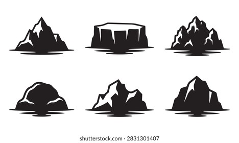 black iceberg silhouette bundle set