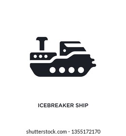 black icebreaker ship isolated vector icon. simple element illustration from transportation concept vector icons. icebreaker ship editable logo symbol design on white background. can be use for web