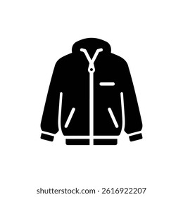 Black Icon of 90s Style Windbreaker Jacket Clothing