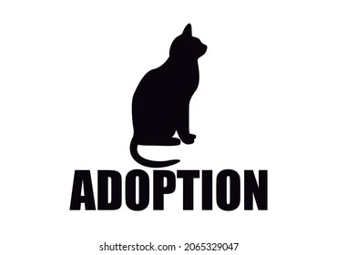 Icono negro de adoptar gato como mascota.
