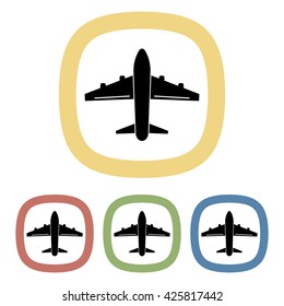 Black icon of aircraft