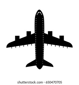 black icon airplane cartoon