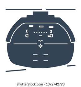 Black Icon Airplane Glass Cockpit Display, Head Up Display, Vision System