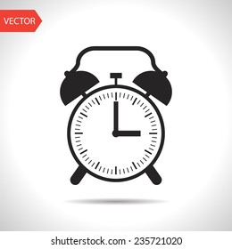 black icon of alarm clock