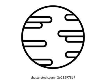 Black icon of alien planet