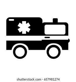 black icon ambulance car cartoon