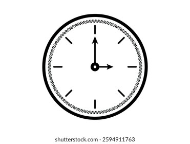 Black icon of analog clock with hands