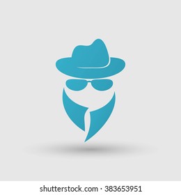 Black icon of anonymous spy agent
