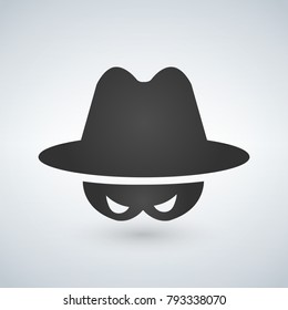Black icon of anonymous spy agent icon.