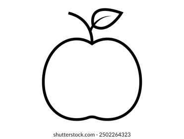 Icono negro de una manzana con una hoja