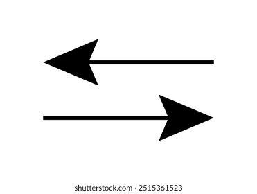 Black icon of black arrows in two directions