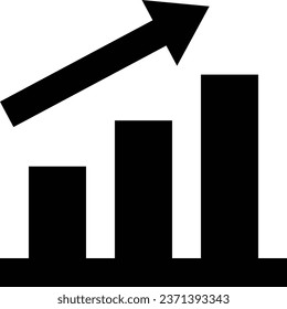 Black icon of an ascending graph