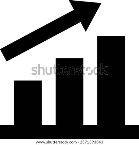 Black icon of an ascending graph