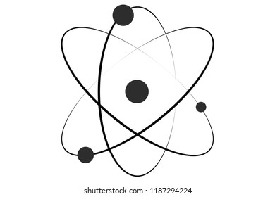 Black icon of an atom.