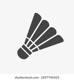 Icono negro de volante de bádminton. Vector