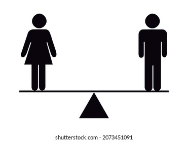 Black icon of balance of equality between man and woman.