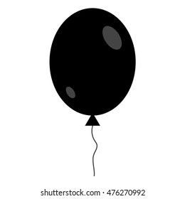 black icon balloon on a white background. Template for holiday decoration or inserts to the site. Vector illustration
