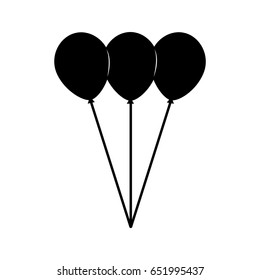 black icon balloons cartoon