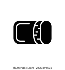 Black Icon of Bar of Soap with Cloth Behind for Hygiene