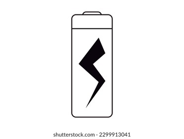 Schwarzes Symbol der Batterie mit Blitzschlag.