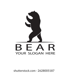 black icon of bear silhouette isolated on white background