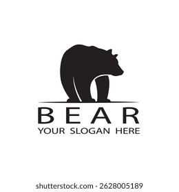 black icon of bear silhouette isolated on white background