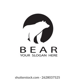 black icon of bear silhouette isolated on white background