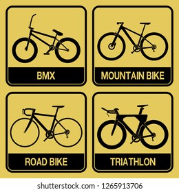 Black icon of bicycle type