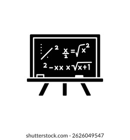 Black Icon of a Blackboard with Math Problems Written