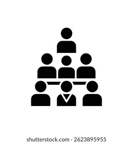 Black Icon of Boarding Group with People Divided into Sections