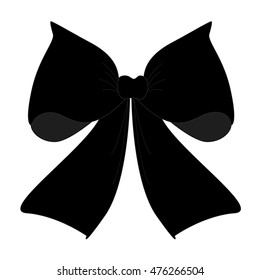 black icon bow cartoon on a white background. Template for holiday decoration or inserts to the site. Vector illustration