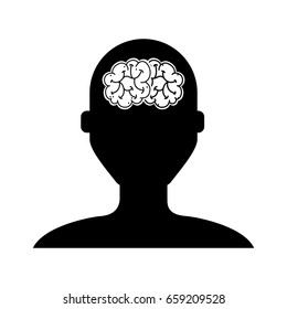 black icon brain faceless