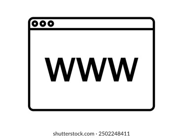 Black icon of browser window with web page