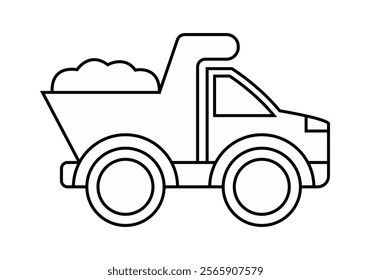 Black icon of bulldozer truck for construction