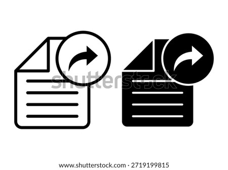 Black icon bundle showcasing file sharing features ideal for collaboration tools, document distribution, and digital workspace functions.