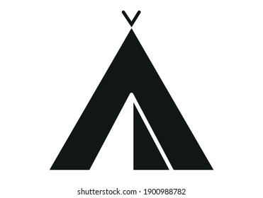 Black icon of a camping tent.