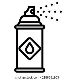 black icon of a can of spray paint for drawing on the wall. flat vector illustration.