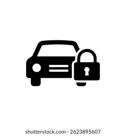 Black Icon of Car Doors Locked Symbol Representing Vehicle Security