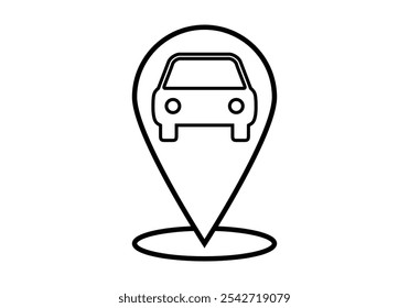 Black icon for car or parking location