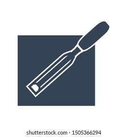 black icon carpenter's chisel, cutting edge