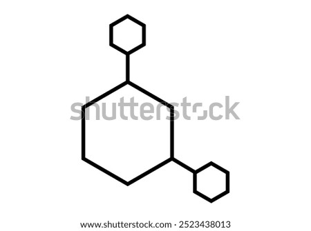 Black icon of cell or chemical component