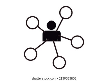 Icono negro de CEO a cargo de las redes sociales.
