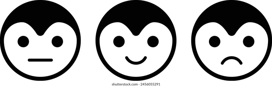 Black icon of character's face