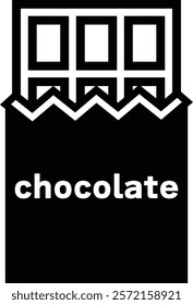 Black icon of chocolate bar