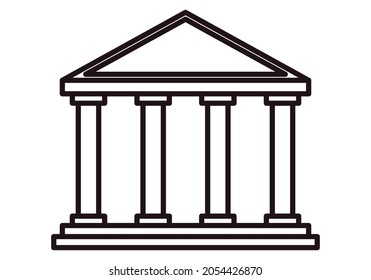 Black icon of a classical Greek temple.