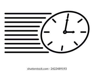 Icono negro del reloj con velocidad.